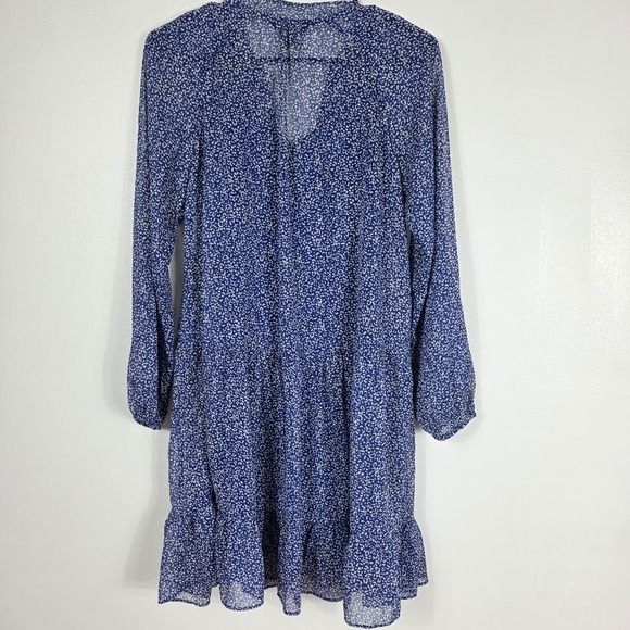 Banana Republic  Blue Floral Ruffle Mid Dress‎ Flowy XS - Picture 3 of 6